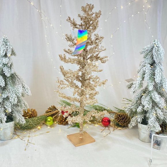 Rachel Zoe Jeweled Cluster Crystal Glass Gold Holiday Christmas Tree 24" New - Picture 3 of 16